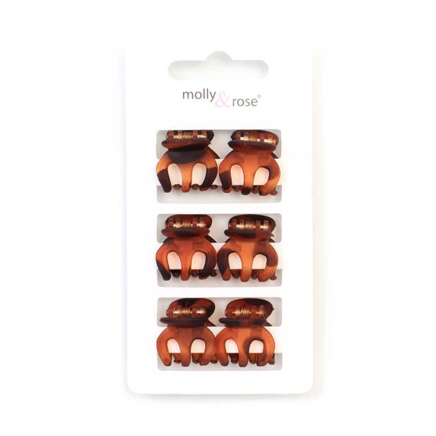 Inca UK - Wholesale Hair Clip - Women's - Card of 6 Tort mini clamps 2cm0
