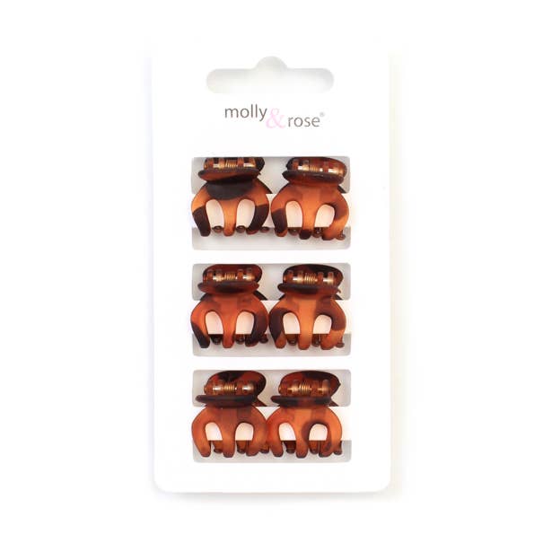 Inca UK - Wholesale Hair Clip - Women's - Card of 6 Tort mini clamps 2cm0