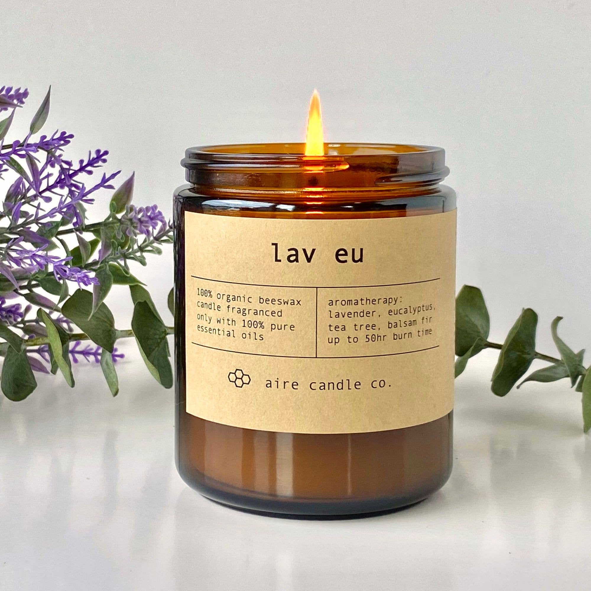 aire candle co. - Wholesale Jar/Filled Candle - lav eu beeswax candle