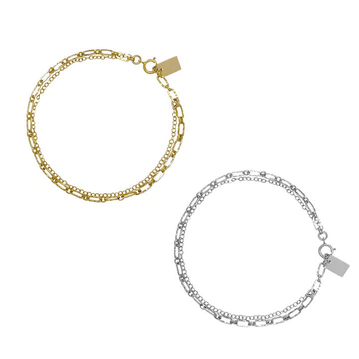 Misuzi - Wholesale Link & chain bracelet - Maple Double Chain Bracelet - Gold, Silver >>1