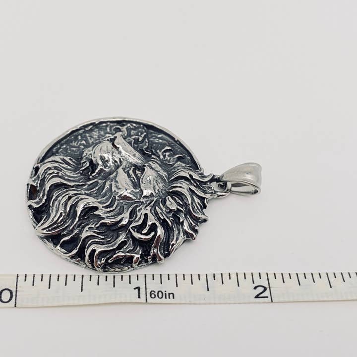 Personality Lion's Head Stainless Steel Pendant - MJ/MNP for wholesale on Faire