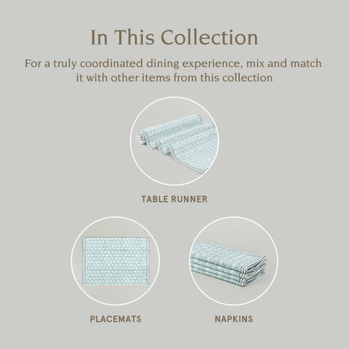 over&back - Wholesale Table Runner - Hand-Blocked Table Runner Floral Patterns 18x1083