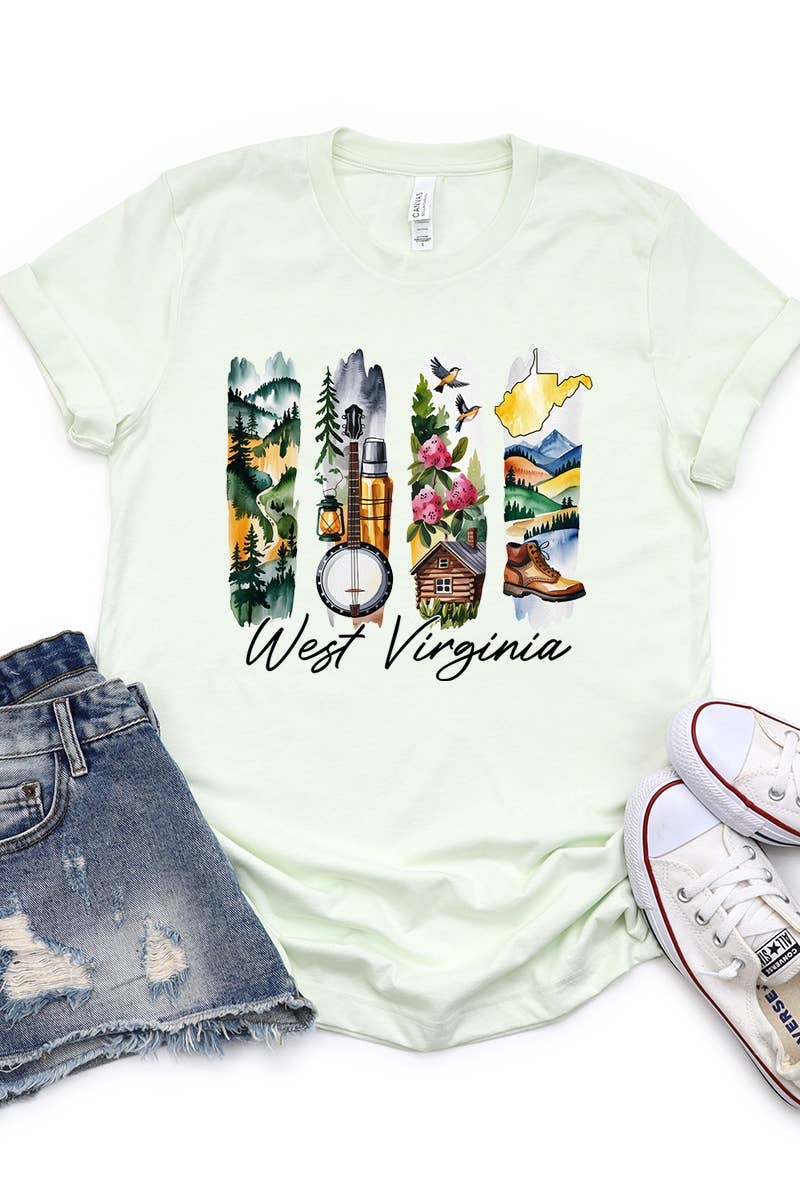 COLORBEAR - Wholesale T-Shirt (Graphic) - Women's - West Virginia State Brushstroke Graphic Tee20