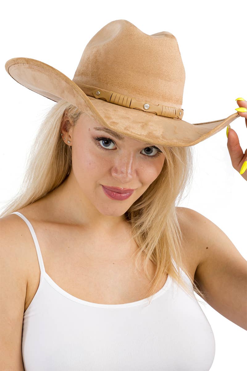 Cap Zone – Engroshandel Cowboyhat - Dame – Falsk nubuck ruskind cutter cowboyhat48