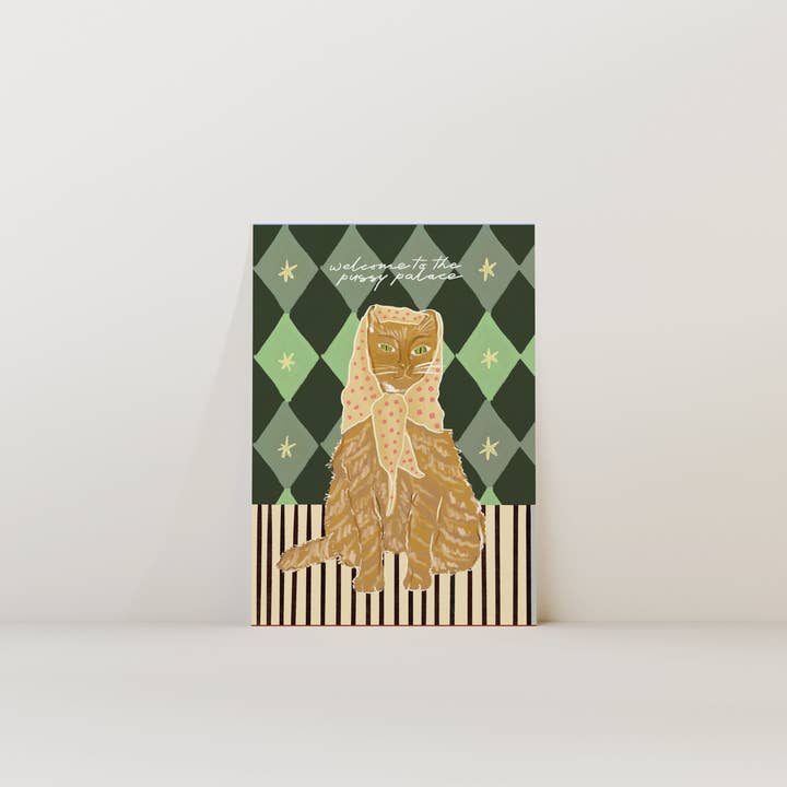Welkom bij het Pussy Palace - Gemberkat Print voor wholesale door Illustrated by Weezy