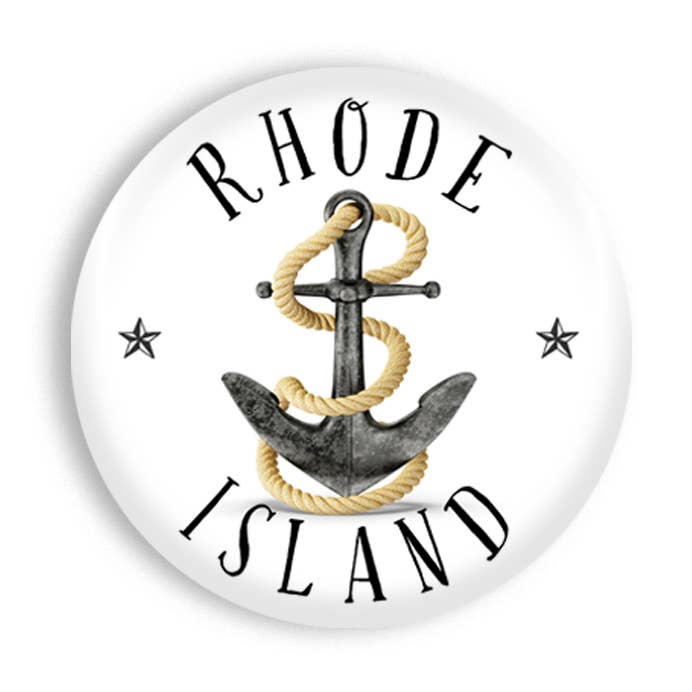 RI "Silver Anchor with Rope" NEODYMIUM SIZE 2.25" Magnet for wholesale by Silva Ware By Walter Silva