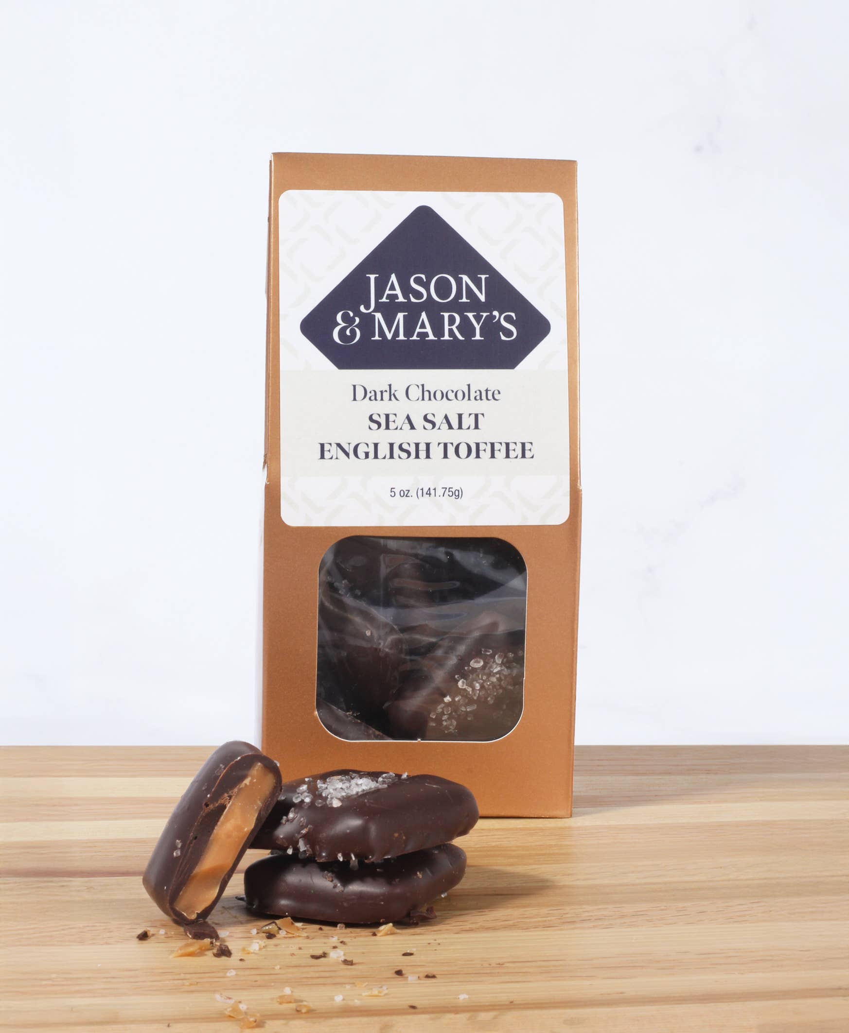Coblentz Chocolate Company - Wholesale Toffee - Dark English Toffee With Sea Salt Gable Box