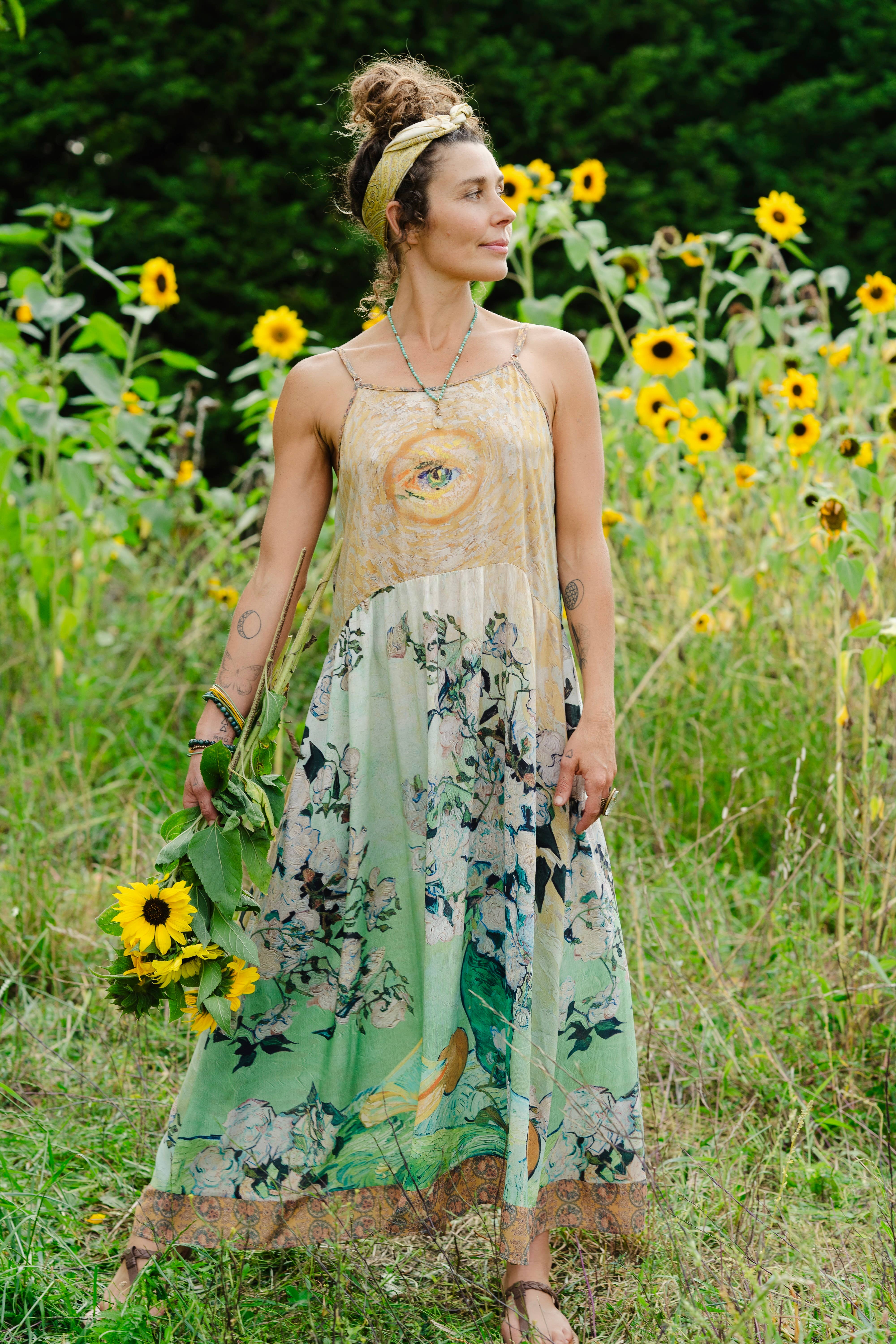 Market of Stars (USA) - Wholesale Dress - Women's - I Paint My Dream Van Gogh Bohéme Long Maxi Slip Dress8