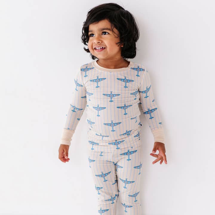 Plane Old Fun Kids Pajamas for wholesale by Kiki + Lulu