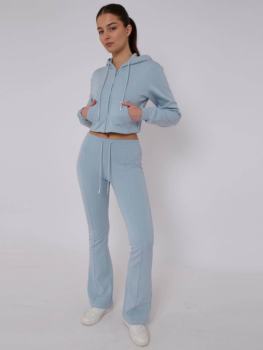 AX Labels - Wholesale Lounge Set - Women's - Interlock Cropped Zip Hoodie and Flared Trouser Set19