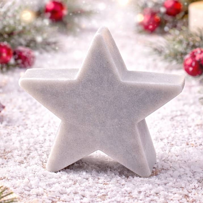 30g Handmade Christmas French Soap - Silver Star for wholesale by French Soap Wholesale