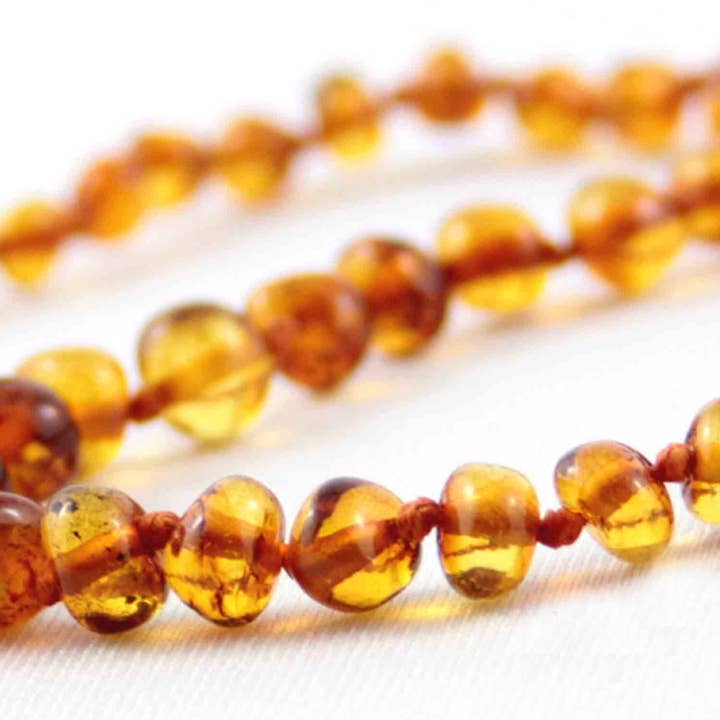 Healing Amber - Wholesale Beaded/Pearl Necklace - Caramel-Circle-13 inch2