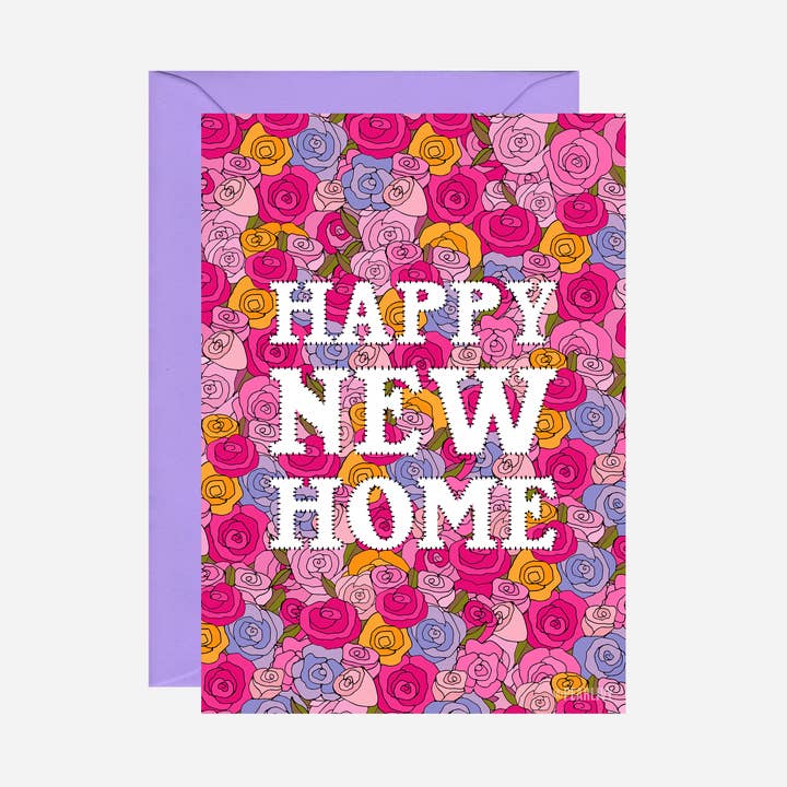 Carte de vœux florale pour une nouvelle maison heureuse pour la vente par Pearl Ivy