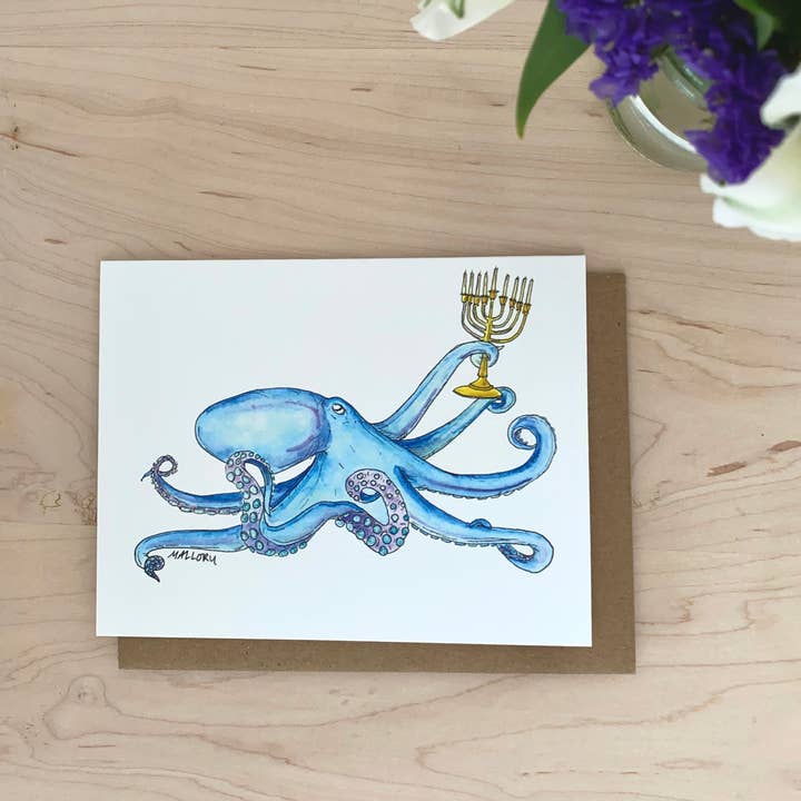 Stem and Soul - Wholesale Hanukkah Card - Eight Nights Octopus Hanukkah Card2