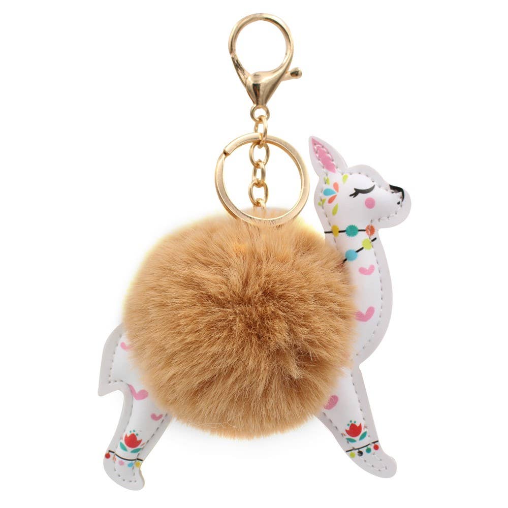 Real Sic - Wholesale Keychain - Unisex - Cute Animal Fuzzy Charm Pom Pom Keychain - Alpaca14