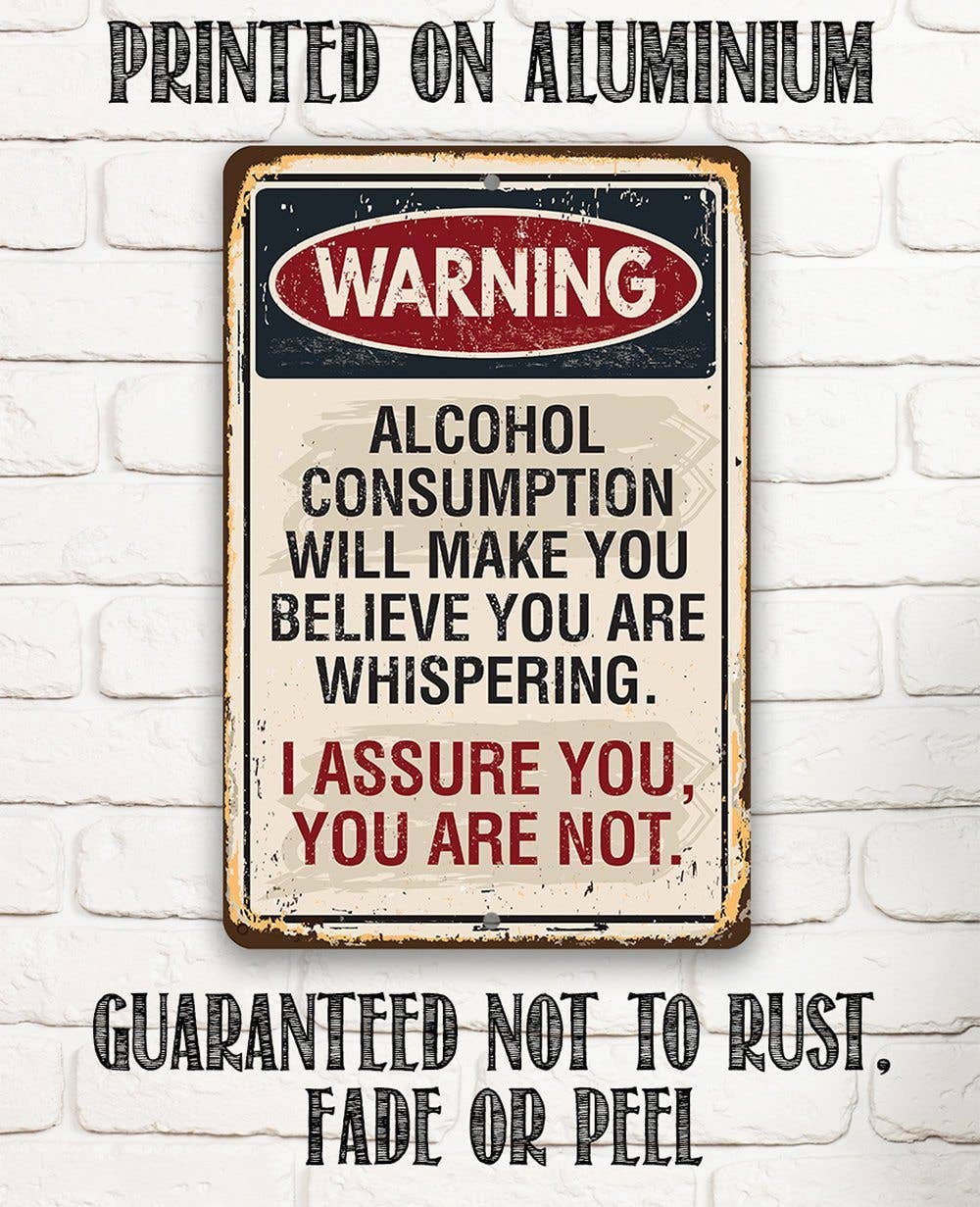 Lone Star Art Metal Signs - Wholesale Sign - Warning Alcohol Consumption - Metal Sign6