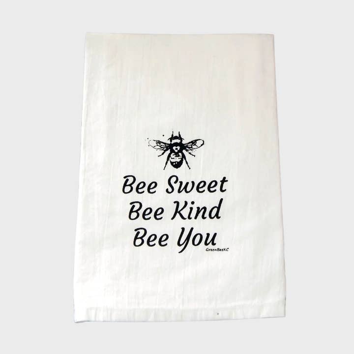 Green Bee Tea Towels - Wholesale Tea Towel - Bee Sweet Dish Towel | Tea Towels | Flour Sack Kitchen Towel0