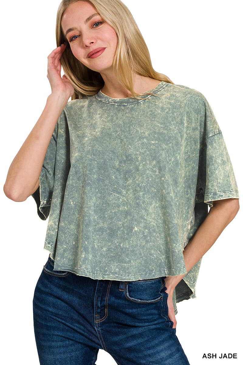 42POPS – wholesale T-shirt – women's – "._ SI-25351 Vintage Washed Short Sleeve Top As shown52