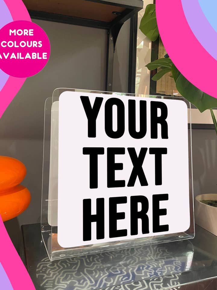 Custom personalised text acrylic storage holder for records, books and other storage home decor for wholesale by Buba Goods