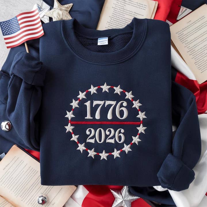 Embroidered 250th America Anniversary Tee, 250 Years Sweater for wholesale by ClevorFit