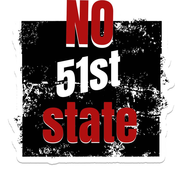 No 51st State | CAN | Politics | Waterproof Bumper Sticker for wholesale by SlapPolitics Stickers