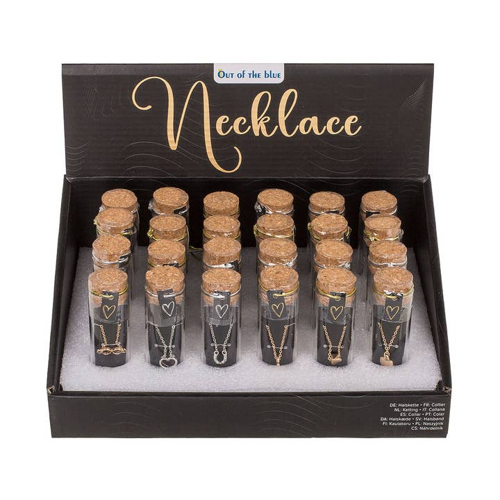 Accentra - Wholesale Pendant/Charm Necklace - Necklace in glass bottle with cork stopper