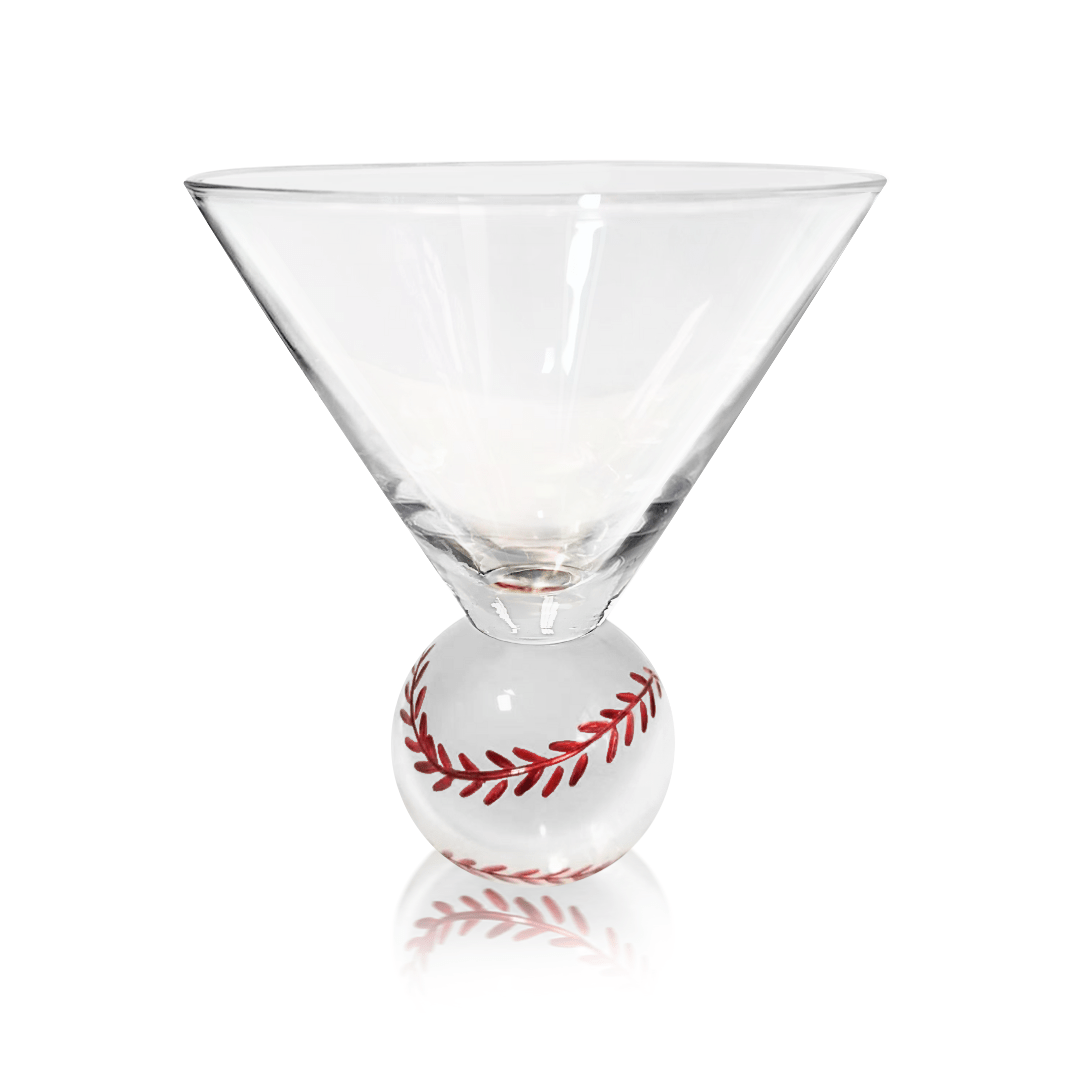 Jersey Art Glass - Wholesale Cocktail/Liquor Glass - Baseball Martini Glasses (Set of 2) | Baseball Gifts 0