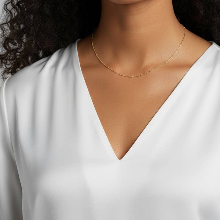 GoldFi - Wholesale Link & chain necklace - 18k Gold Filled 1mm Satellite Chain Available in 16", 18", 24