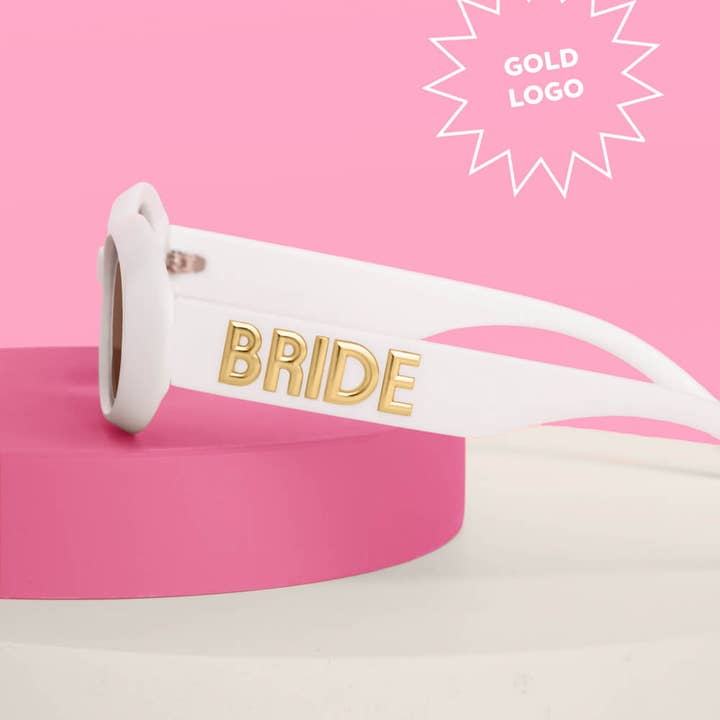 xo, Fetti - Wholesale Sunglasses - Women's - White Bride Sunnies - bride embossed sunglasses, bachelorette accessory