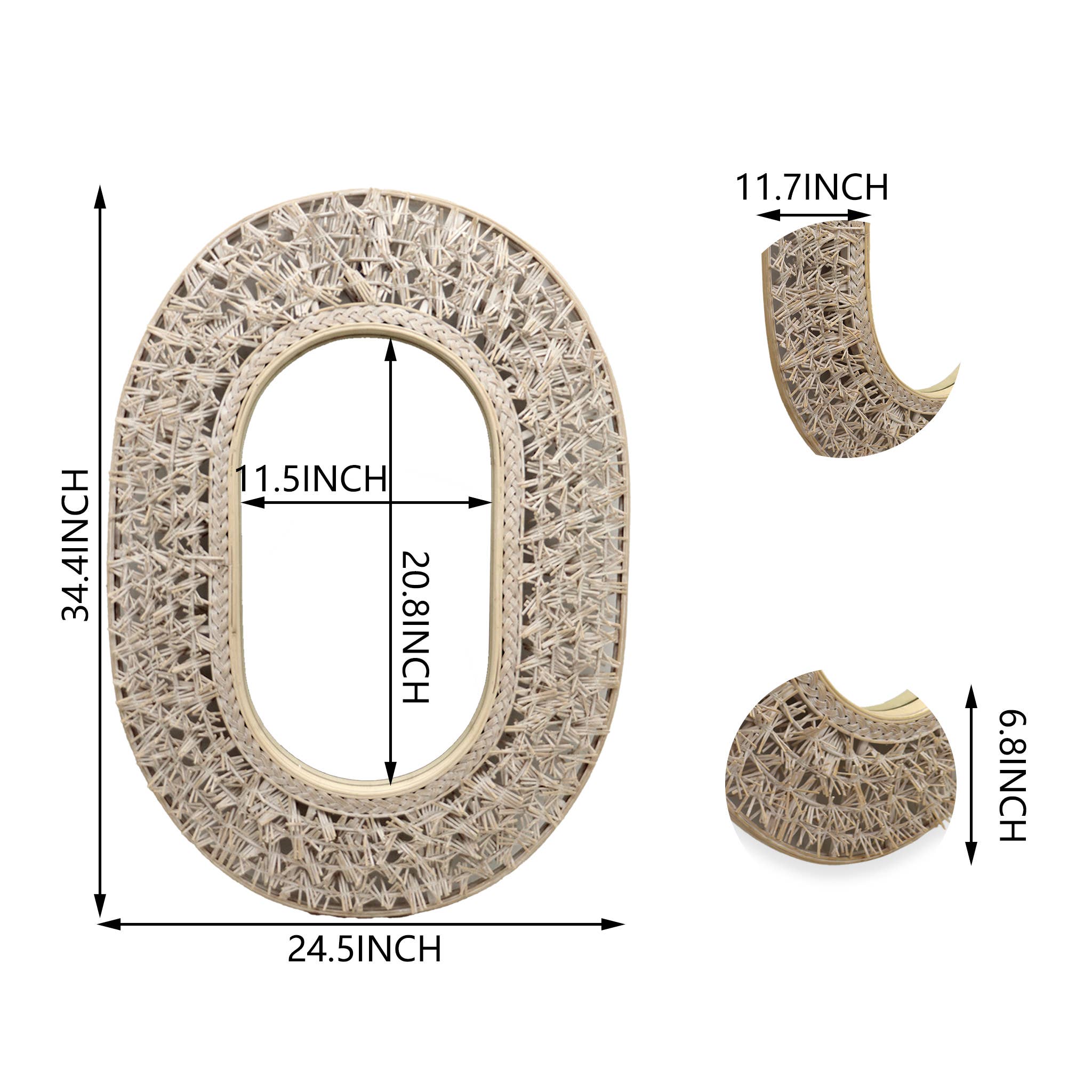 Paris Loft Inc - Wholesale Wall Mirror - PARISLOFT Boho Bamboo Frame Mirror9