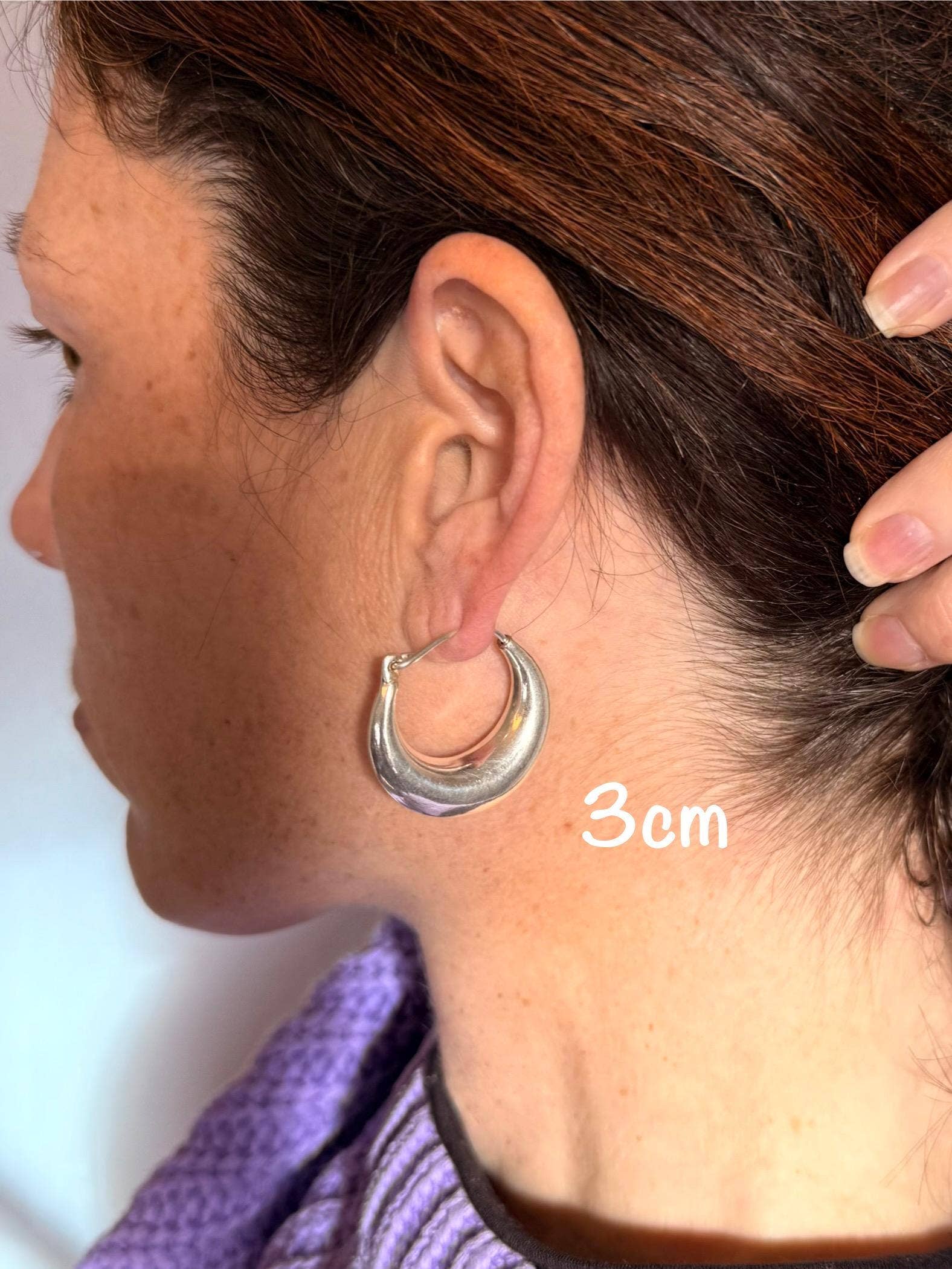 Kaali Boutique – wholesale Hoop earrings – Chunky Silver Hoop Earrings / Thick Hoops / Ethnic / Boho / Unisex / Mens /3