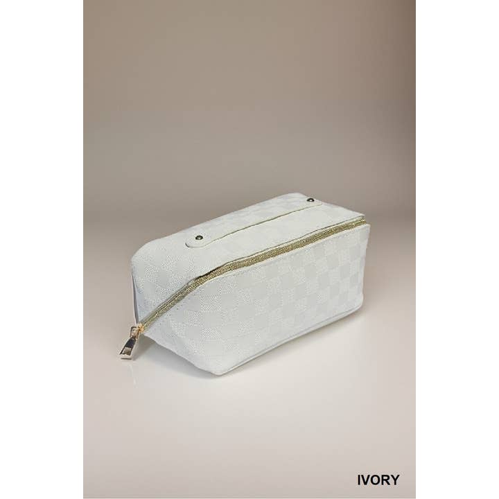 42POPS - Wholesale Makeup/Cosmetic Bag - ,,,,_...._ VEGAN LEATHER MAKEUP BAG SOLID BAG