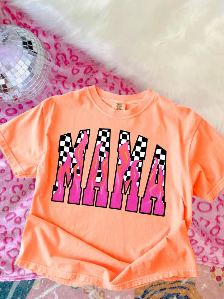 Flame Mama T-shirt met Korte Mouwen voor wholesale door Front Porch Boutique