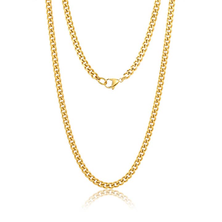 Adornia – wholesale Link & chain necklace – 24" 5mm Cuban Boyfriend Chain silver gold1