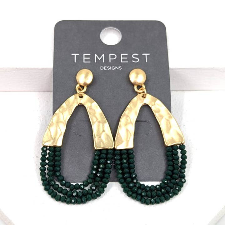 Pendientes de sección con cuentas facetadas en media mini elegantes para venta al por mayor de Tempest Designs