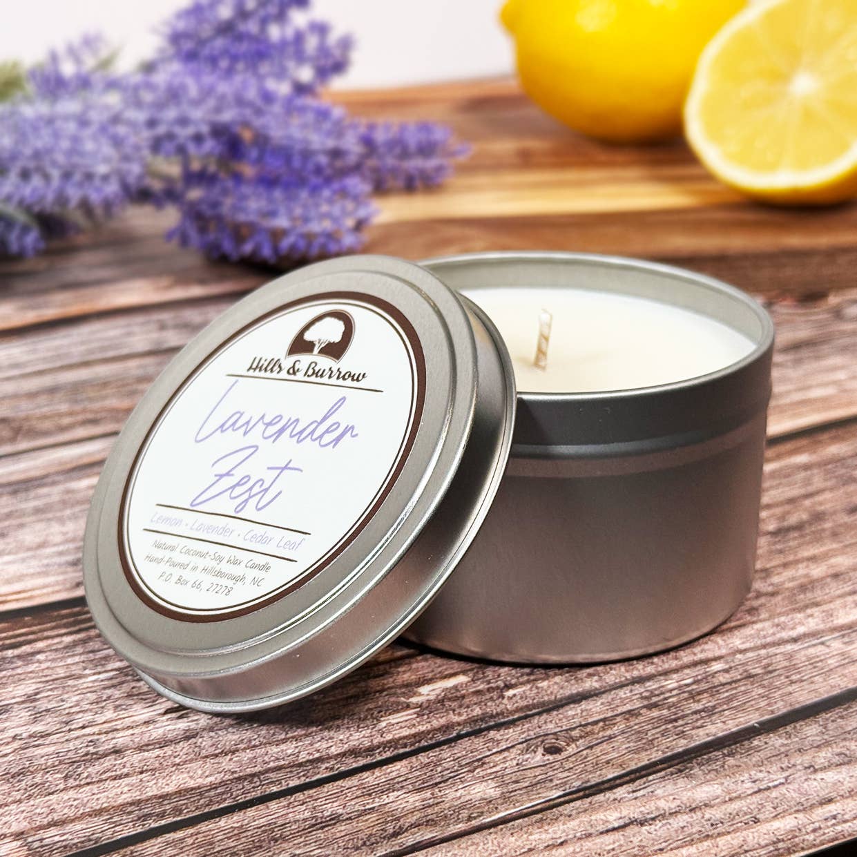Hills & Burrow - Vente Bougie en bocal - Zeste de Lavande – Bougie Verveine Citronnée & Lavande Apaisante5