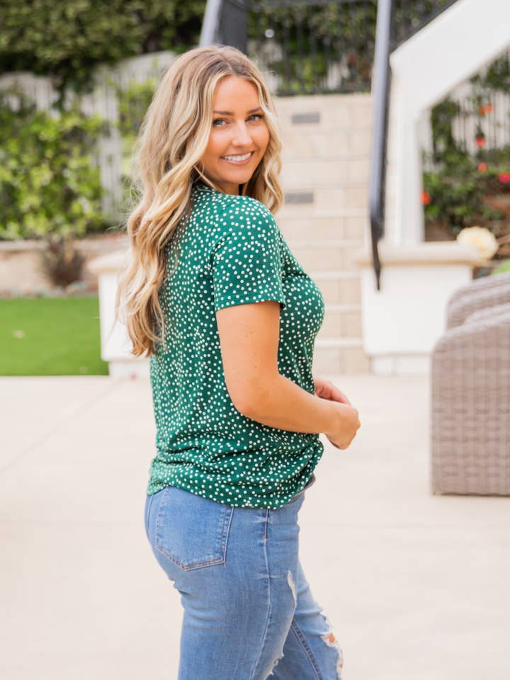 Tickled Teal – wholesale T-shirt (utan tryck) – Dam – Mönstrad kortärmad Elly Top16