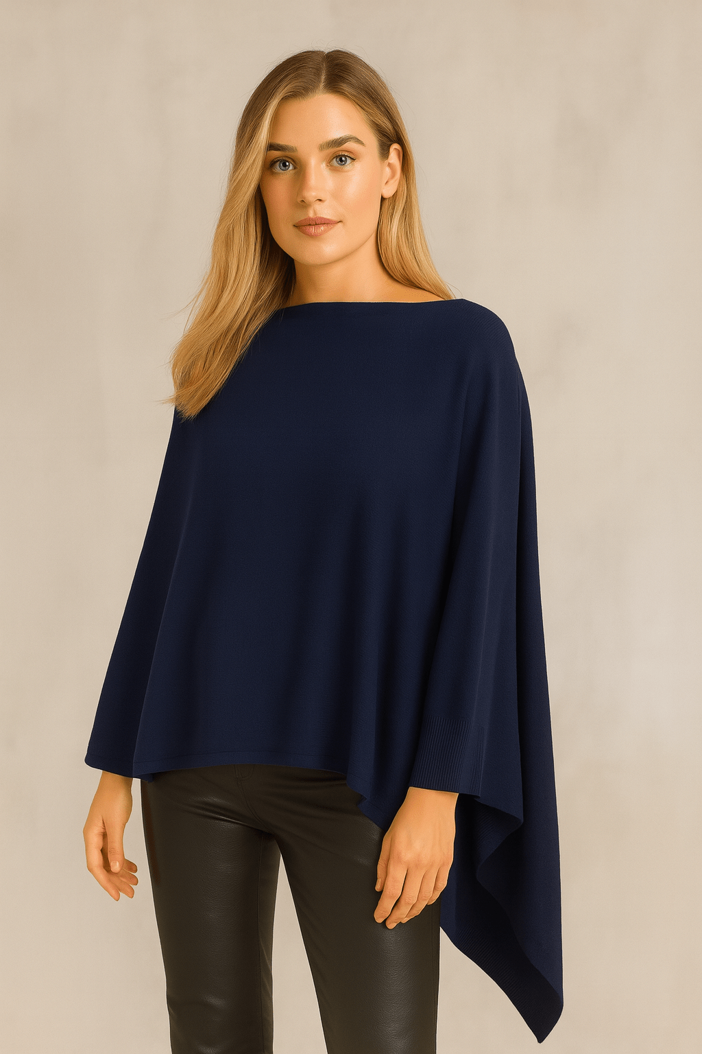 MiMi Wholesale - Wholesale Poncho - Women's - CCP320056 Juney Soft Classic Knit Poncho Ruana41