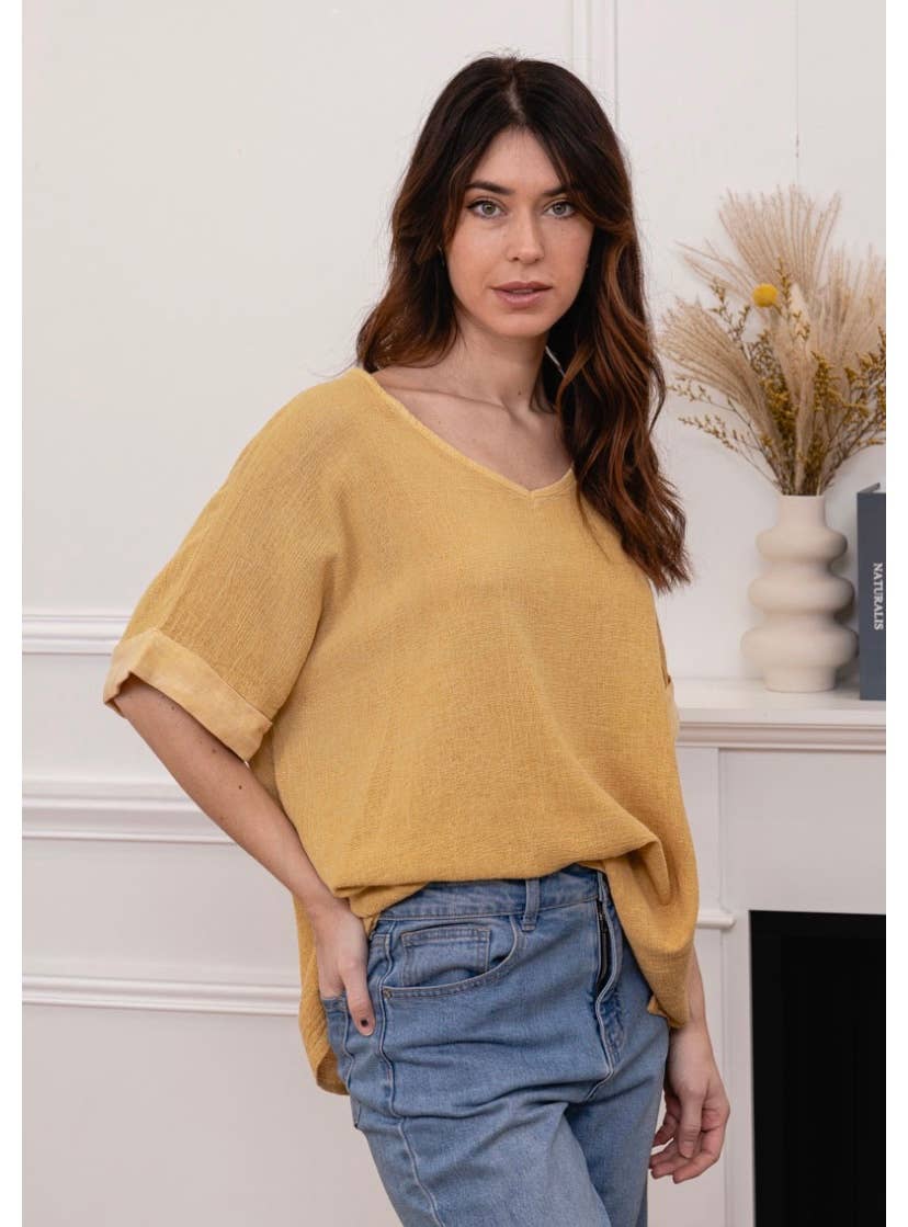 LINEN & COTTON HOUSE – Blusa - Mulher por atacado – Camisa de algodão e linho tamanho único21