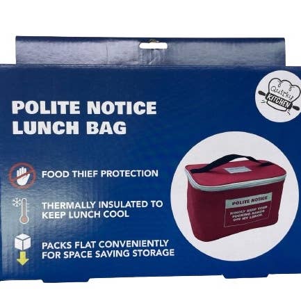 The Diabolical Gift People - Novelty Gifts, Christmas Gifts - Wholesale Lunch Bag/Box - Polite Fucking Notice Lunch Bag - Novelty Gifts, Christmas