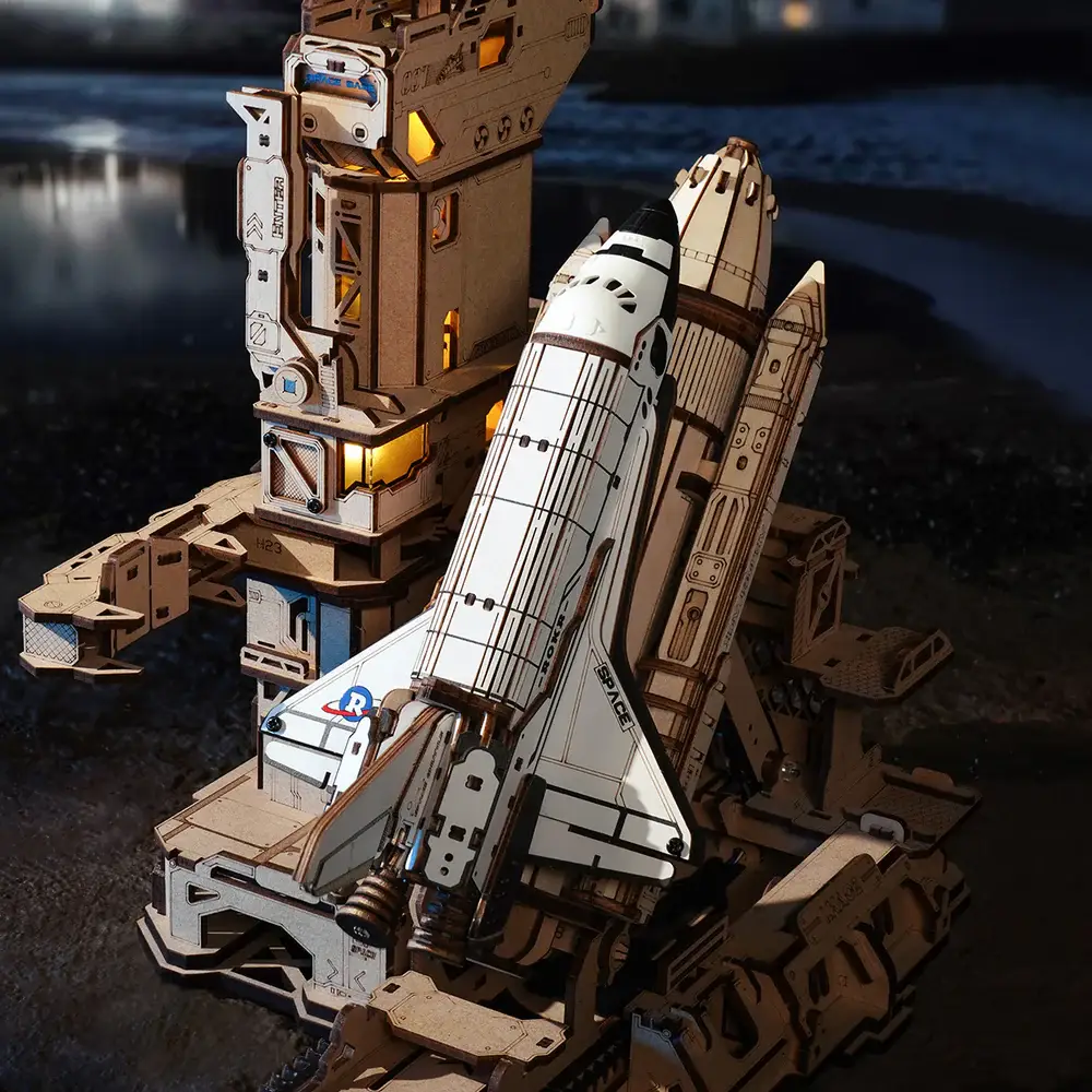 Robotime - Wholesale Puzzle - Adult - LKA02 ROKR Space Shuttle 3D Wooden Puzzle3