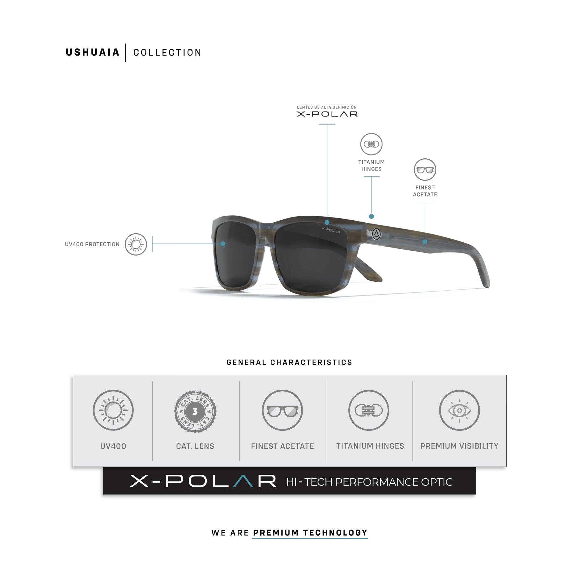 Indicom Brands – wholesale Solglasögon - Unisex – Ushuaia Brun Randig/Svart5