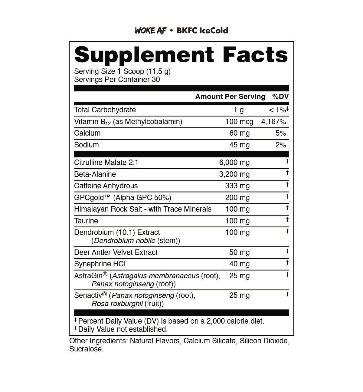 Bucked Up - Wholesale Oral Supplement/Vitamin - Woke AF Pre-Workout [30 Serv]1