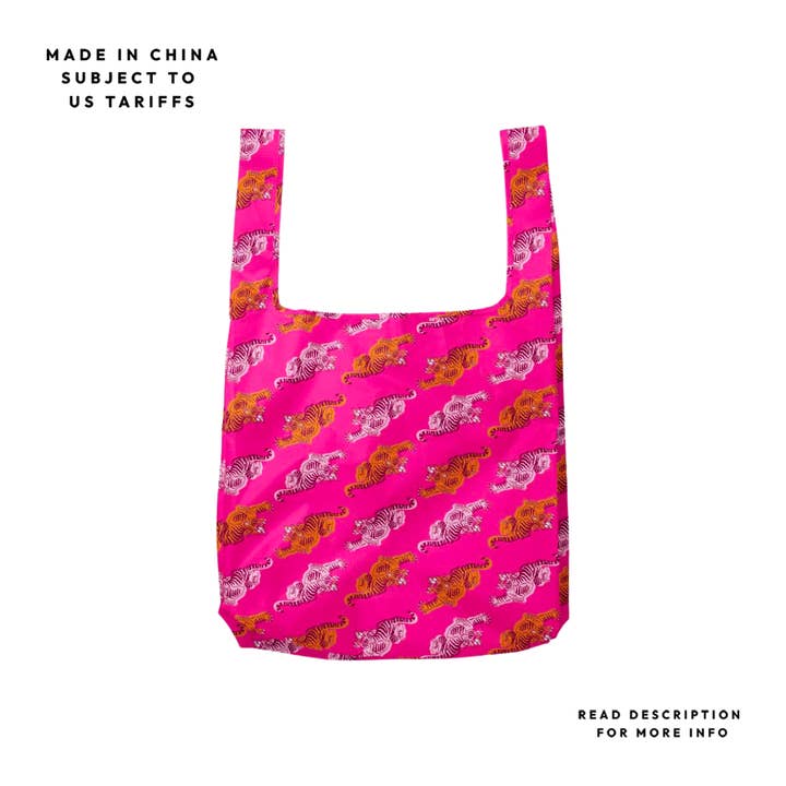 Party Mountain Paper co. - Wholesale Grocery/Shopping Bag - Tiger Foldable Nylon Tote | Last Chance