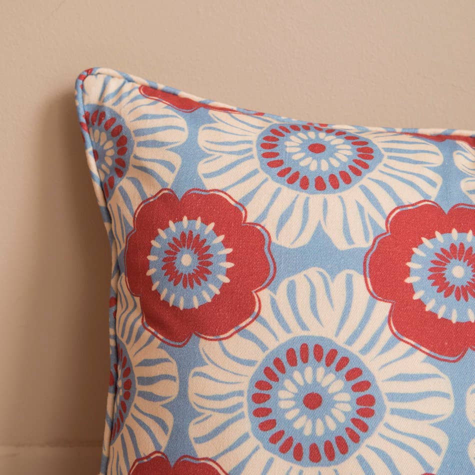 Mahe Homeware - Wholesale Throw/Decorative Pillow - Blue Pop Floral Cushion 40x606