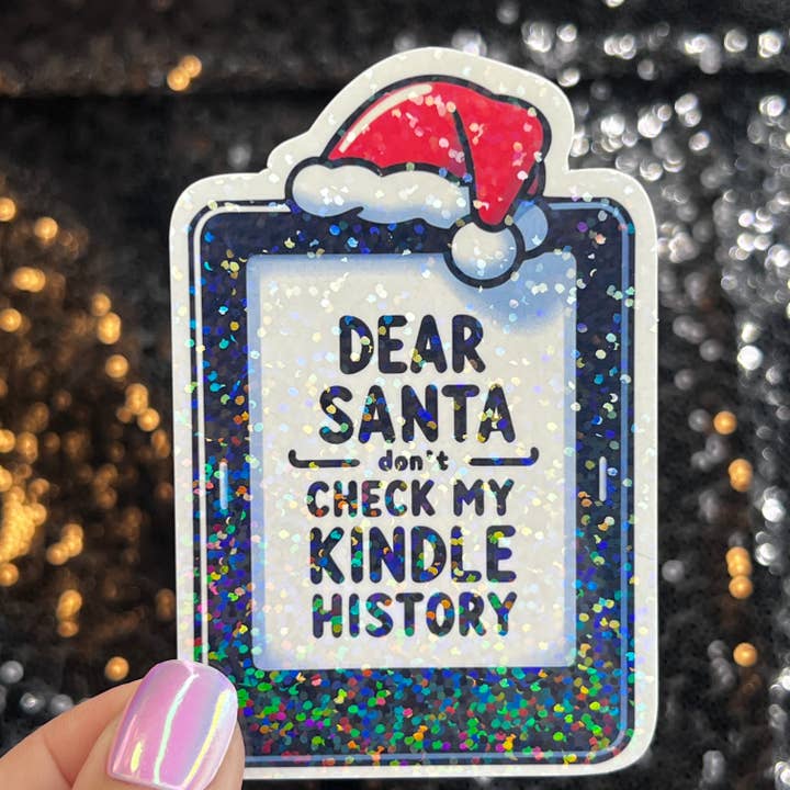 Holographischer Aufkleber, lieber Weihnachtsmann, Don't Check My Kindle History für den Großhandel von FatedFiction