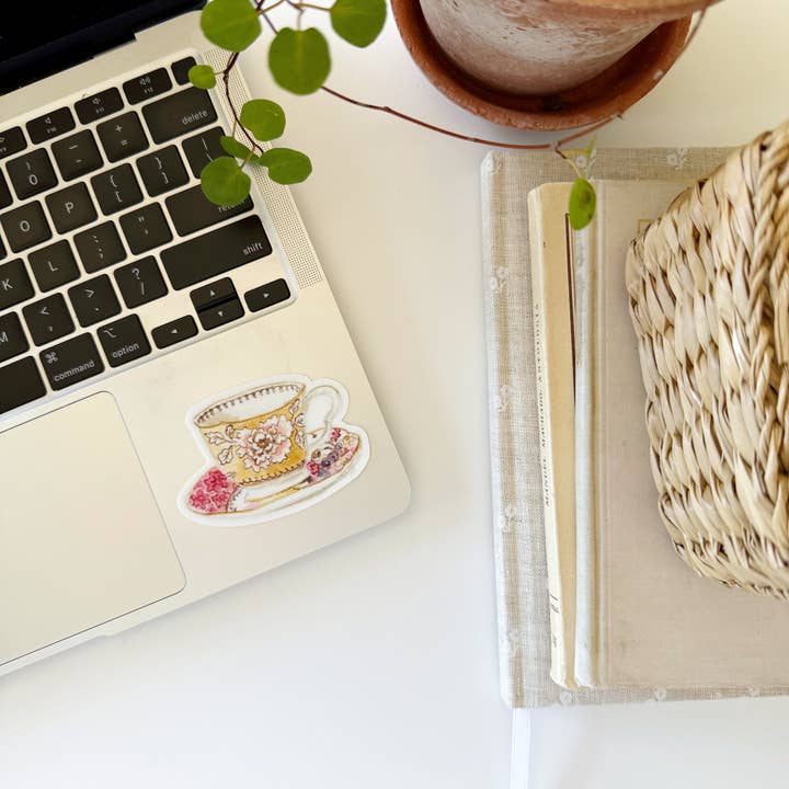 emily lex studio – Adesivo por atacado – autocolante de chávena amarela1