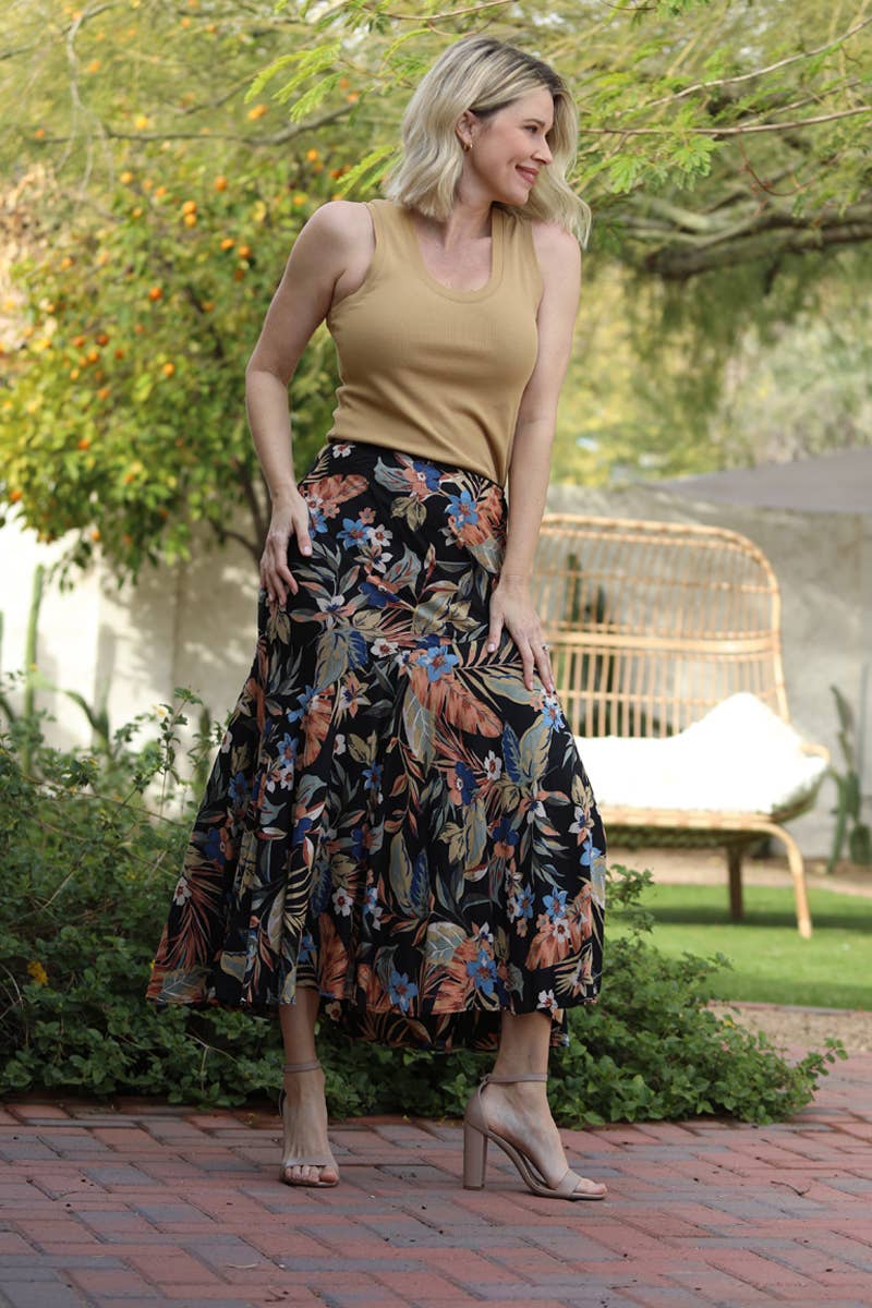 Nostalgia - Venta al por mayor Falda - Mujer - FALDA LARGA CON CORTE SESGADO G6200-A8781