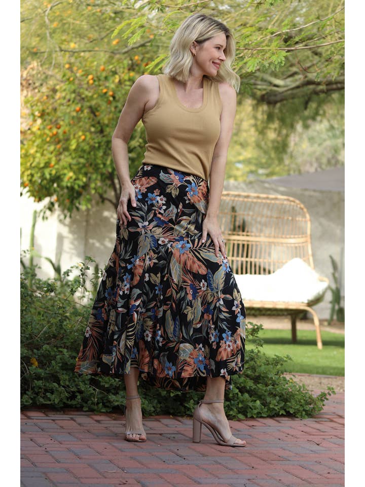 Nostalgia - Venta al por mayor Falda - Mujer - FALDA LARGA CON CORTE SESGADO G6200-A8781