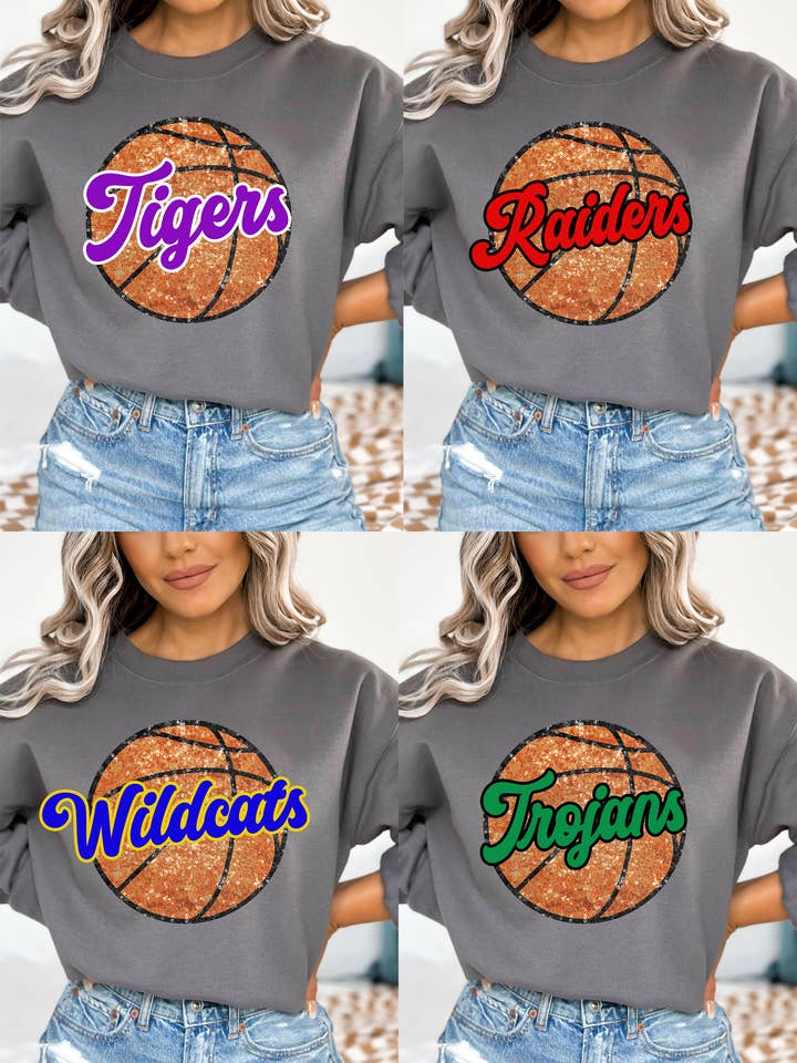 BRUGERDEFINERET BASKETBALLTRØJE MED FAUX PAILLETTER for engroshandel hos Spirit+Tribe